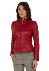 Women Genuine Leather Jacket WJ118 freeshipping - SkinOutfit