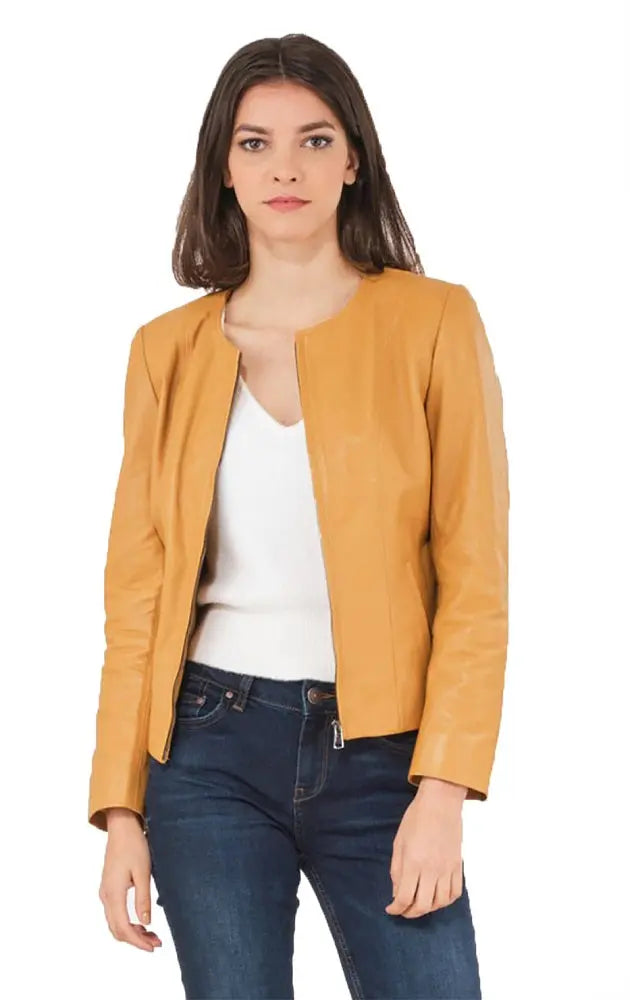 Women Genuine Leather Jacket WJ131 freeshipping - SkinOutfit