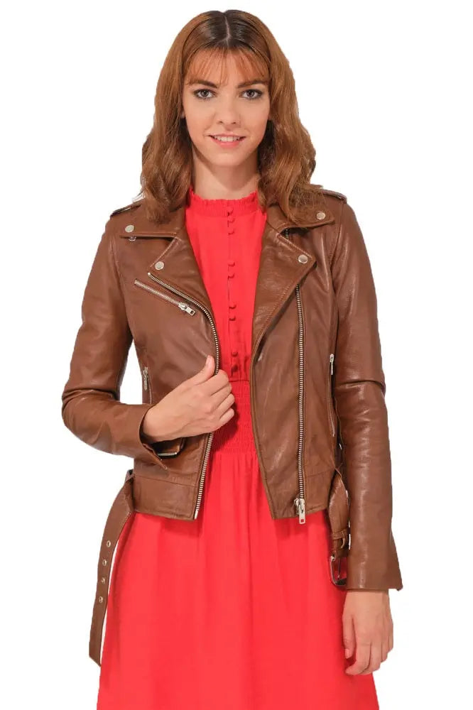 Women Genuine Leather Jacket WJ132 freeshipping - SkinOutfit
