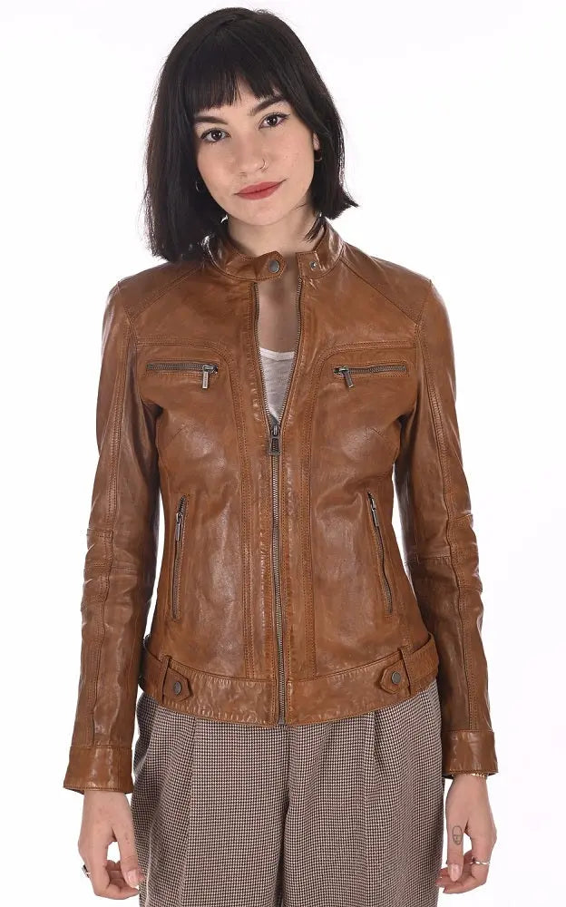 Women Genuine Leather Jacket WJ147 freeshipping - SkinOutfit