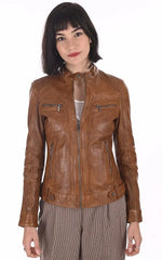 Women Genuine Leather Jacket WJ147 freeshipping - SkinOutfit