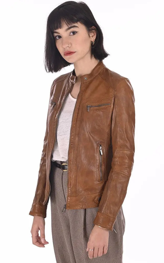 Women Genuine Leather Jacket WJ147 freeshipping - SkinOutfit