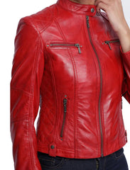 Women Genuine Leather Jacket WJ158 SkinOutfit