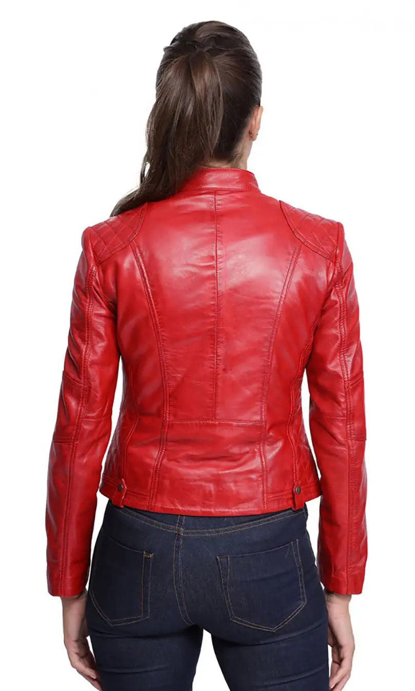 Women Genuine Leather Jacket WJ158 SkinOutfit