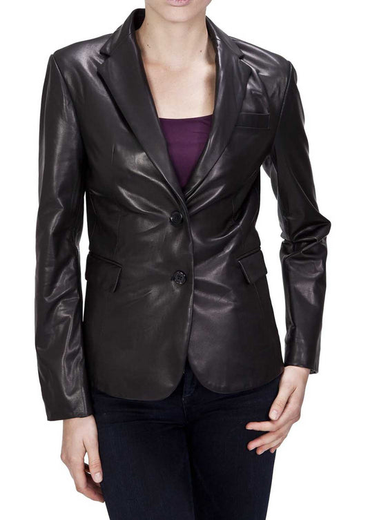 Women Genuine Leather Blazer Coat WB 01 SkinOutfit