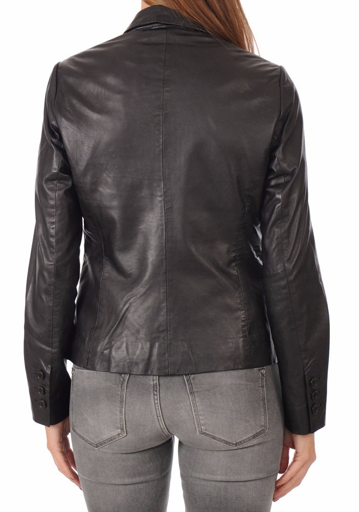 Women Genuine Leather Blazer Coat WB 04 SkinOutfit