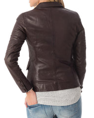 Women Genuine Leather Blazer Coat WB 05 SkinOutfit