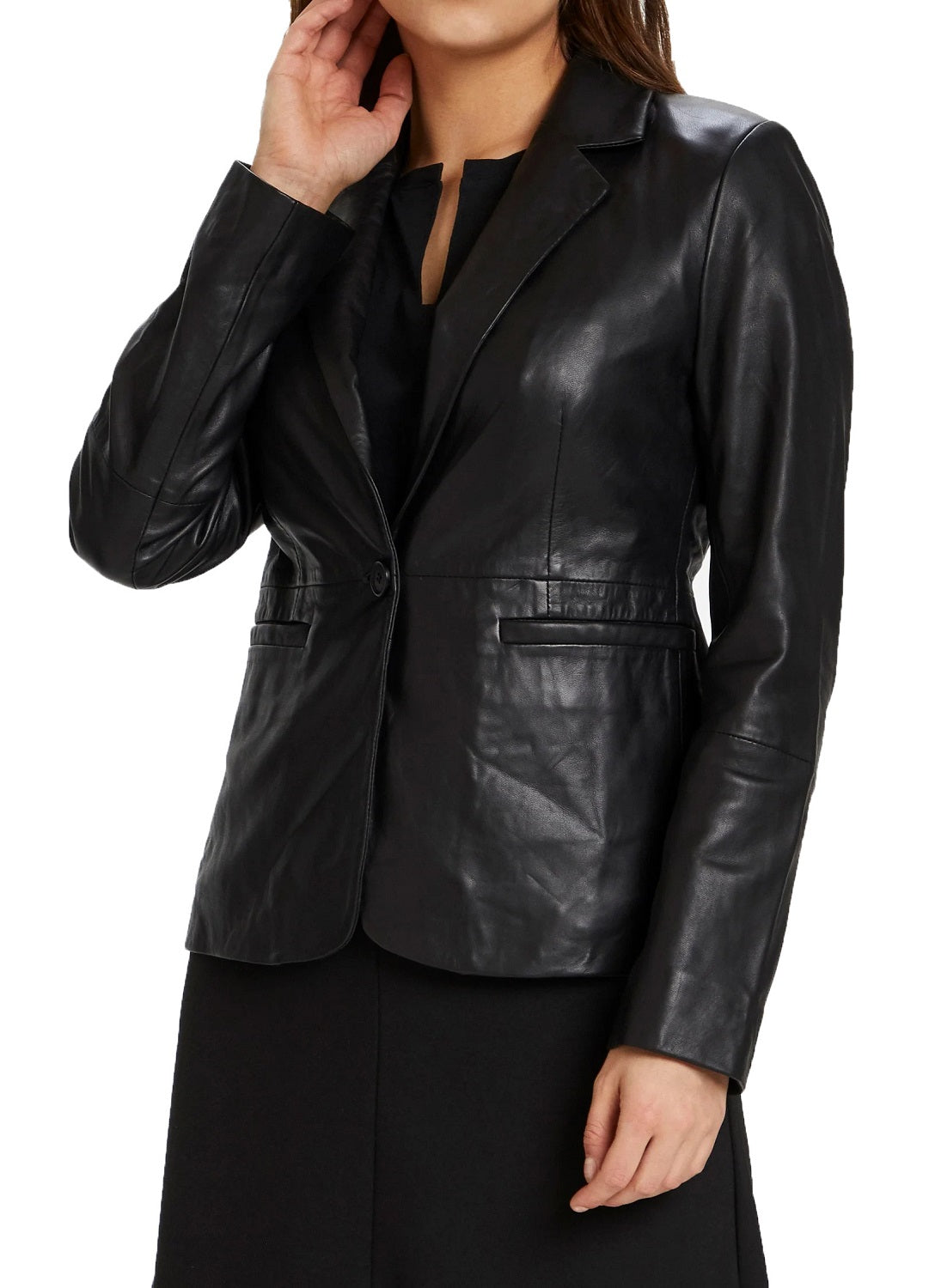 Women Genuine Leather Blazer Coat WB 06 SkinOutfit