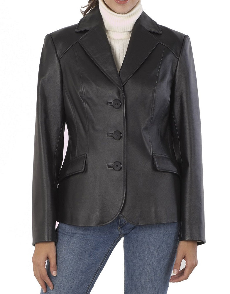 Women Genuine Leather Blazer Coat WB 07 SkinOutfit