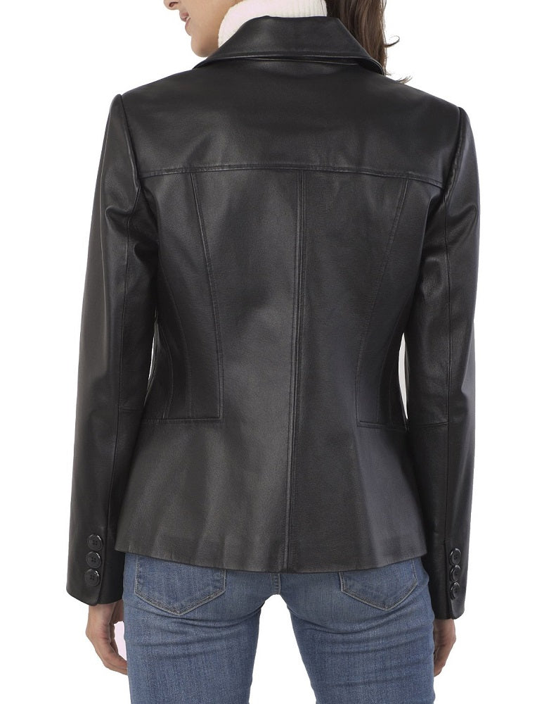 Women Genuine Leather Blazer Coat WB 07 SkinOutfit