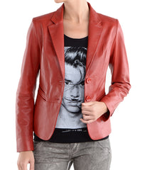 Women Genuine Leather Blazer Coat WB 08 SkinOutfit