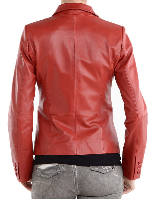Women Genuine Leather Blazer Coat WB 08 SkinOutfit