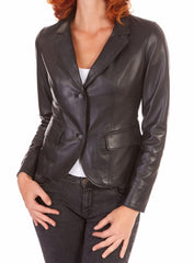 Women Genuine Leather Blazer Coat WB 09 SkinOutfit