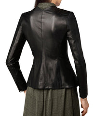 Women Genuine Leather Blazer Coat WB 10 SkinOutfit