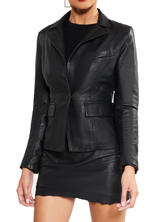 Women Genuine Leather Blazer Coat WB 11 SkinOutfit