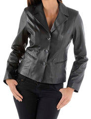 Women Genuine Leather Blazer Coat WB 12 SkinOutfit