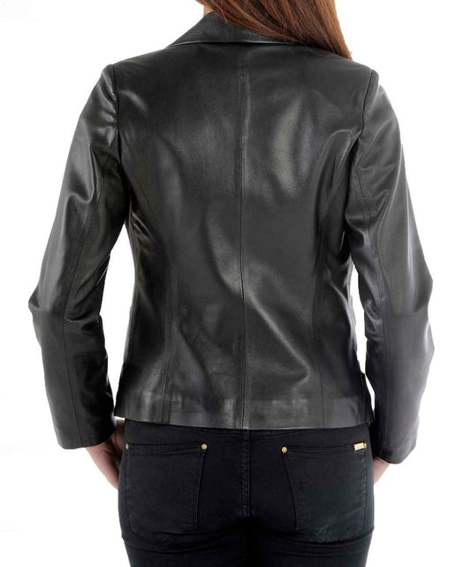Women Genuine Leather Blazer Coat WB 12 SkinOutfit