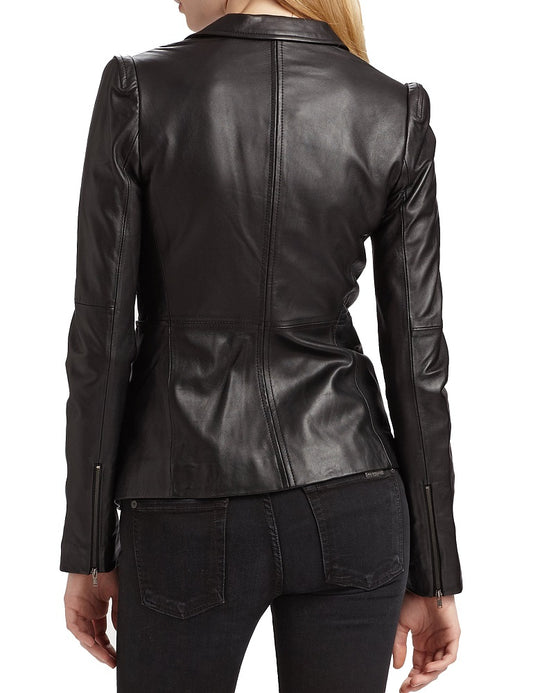 Women Genuine Leather Blazer Coat WB 13 SkinOutfit