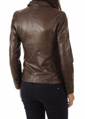 Women Genuine Leather Blazer Coat WB 15 SkinOutfit