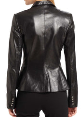 Women Genuine Leather Blazer Coat WB 16 SkinOutfit