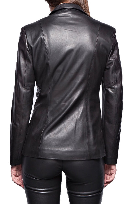 Women Genuine Leather Blazer Coat WB 17 SkinOutfit