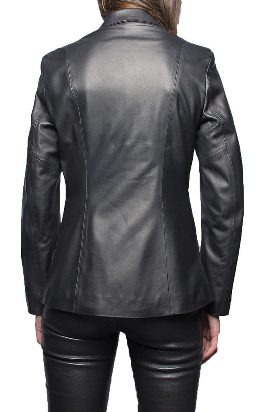 Women Genuine Leather Blazer Coat WB 19 SkinOutfit
