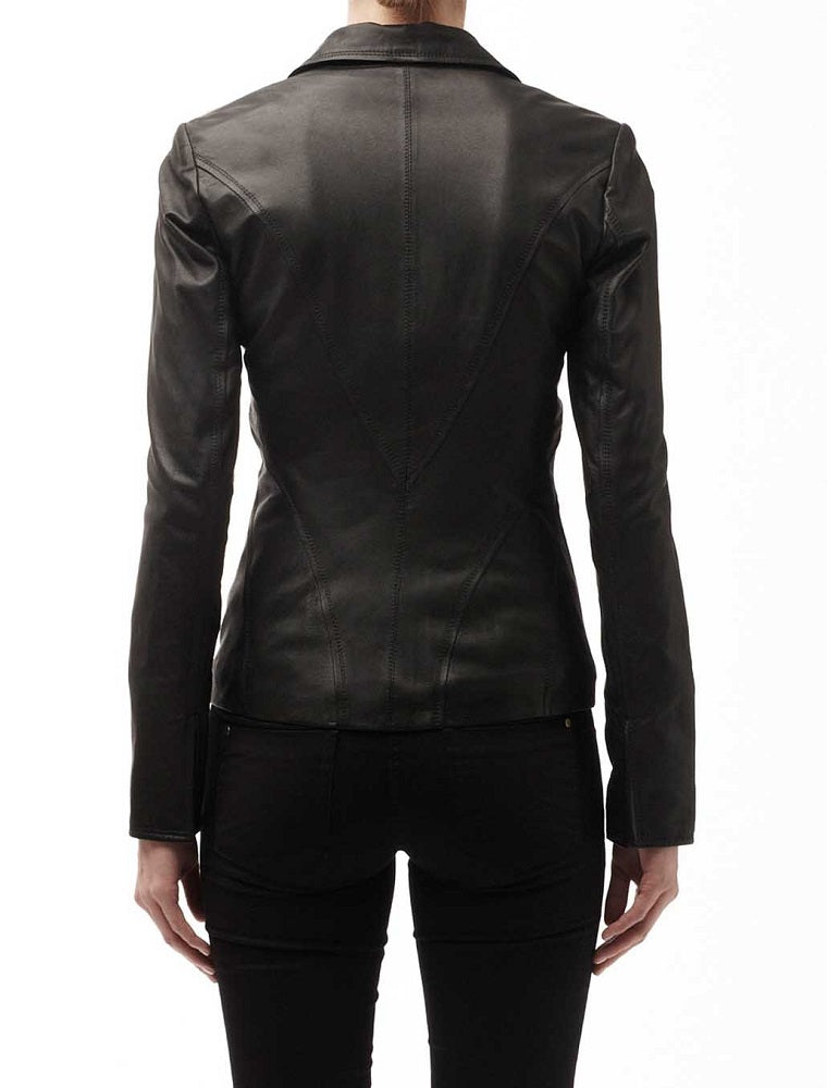 Women Genuine Leather Blazer Coat WB 23 SkinOutfit