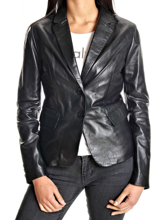 Women Genuine Leather Blazer Coat WB 28 SkinOutfit