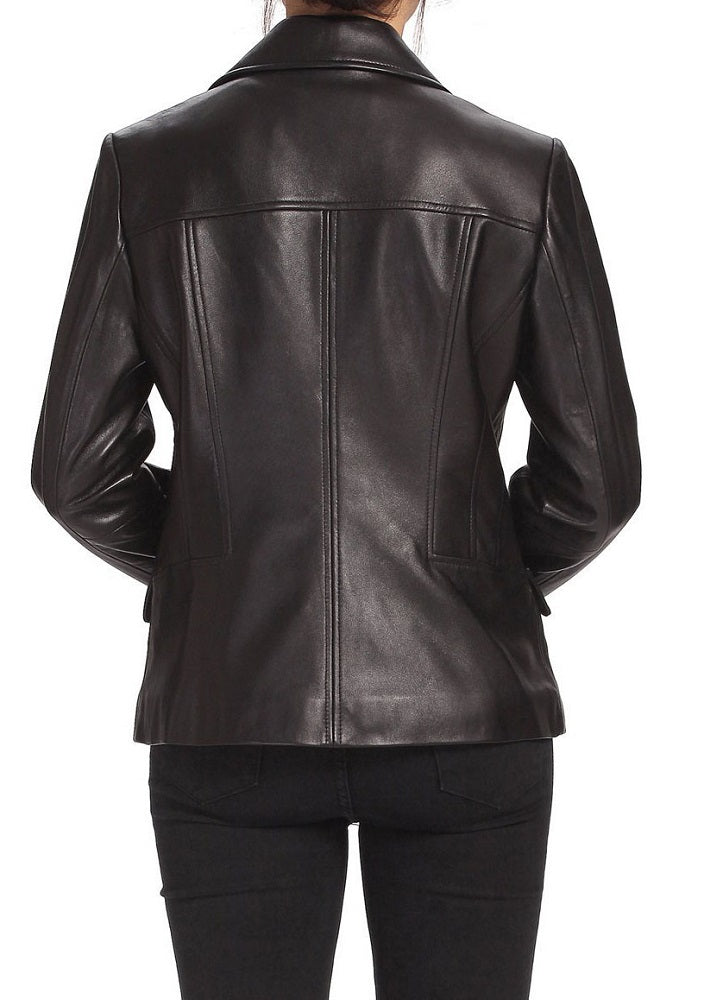 Women Genuine Leather Blazer Coat WB 31 SkinOutfit