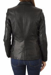 Women Genuine Leather Blazer Coat WB 34 SkinOutfit