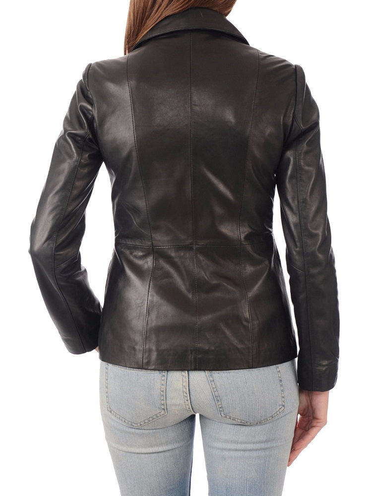 Women Genuine Leather Blazer Coat WB 38 SkinOutfit