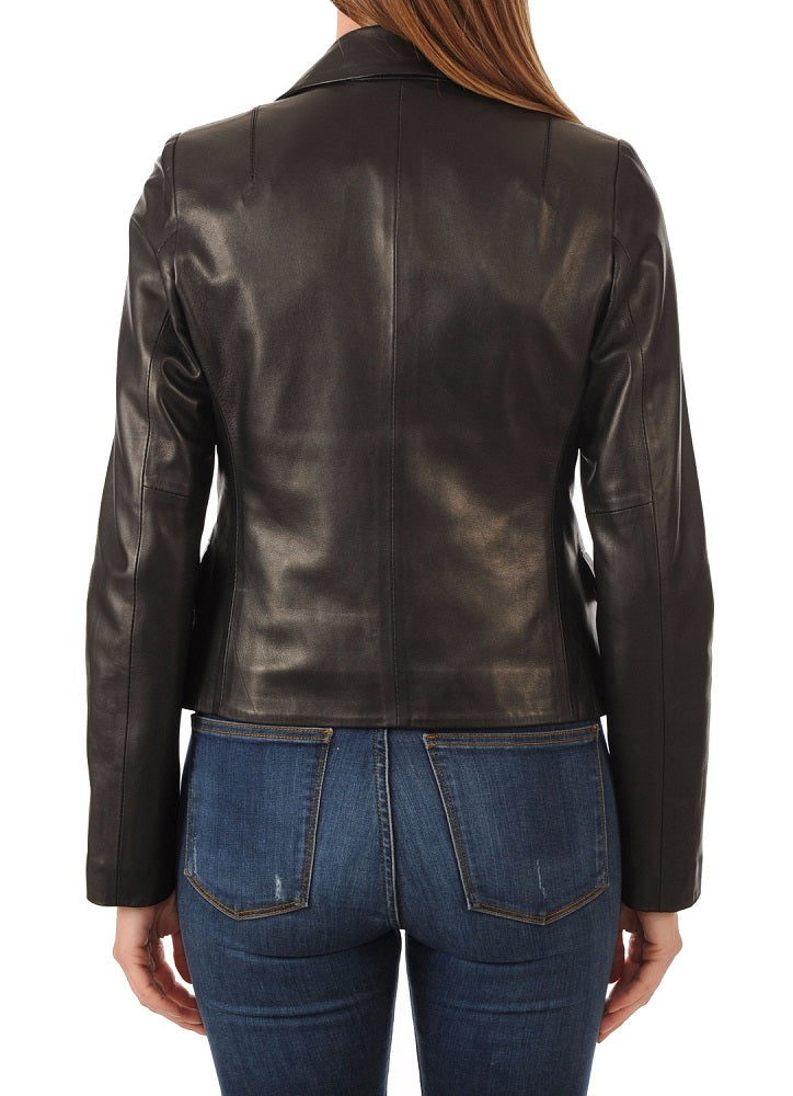 Women Genuine Leather Blazer Coat WB 40 SkinOutfit