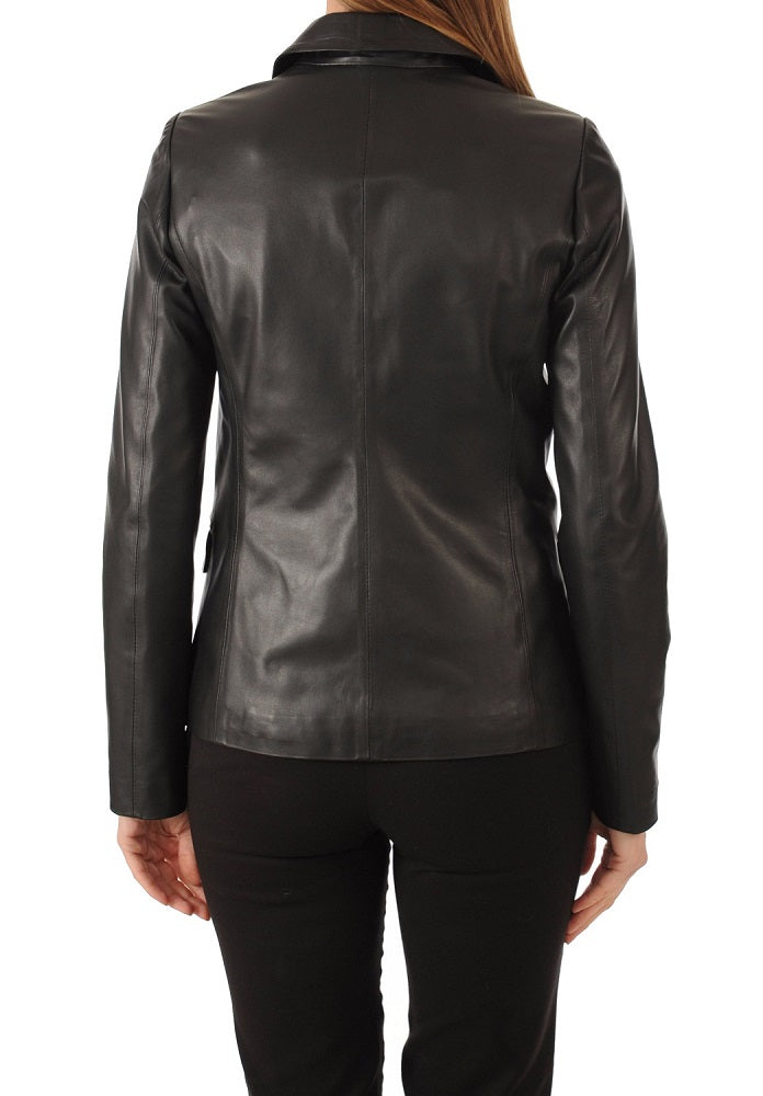 Women Genuine Leather Blazer Coat WB 41 SkinOutfit
