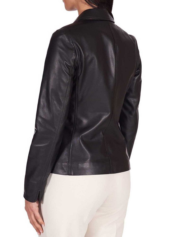 Women Genuine Leather Blazer Coat WB 47 SkinOutfit