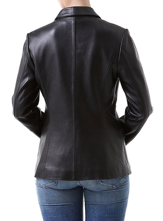 Women Genuine Leather Blazer Coat WB 48 SkinOutfit
