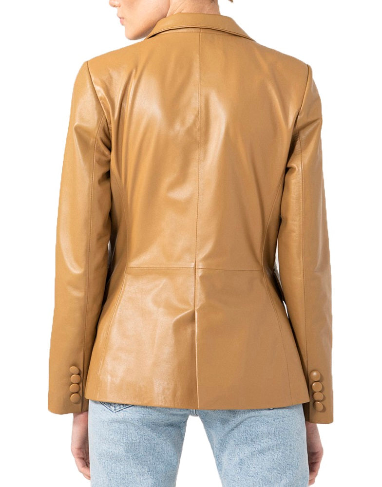 Women Genuine Leather Blazer Coat WB 49 SkinOutfit