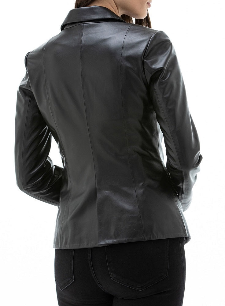 Women Genuine Leather Blazer Coat WB 51 SkinOutfit
