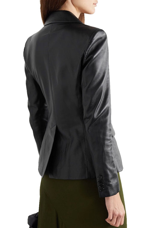 Women Genuine Leather Blazer Coat WB 54 SkinOutfit
