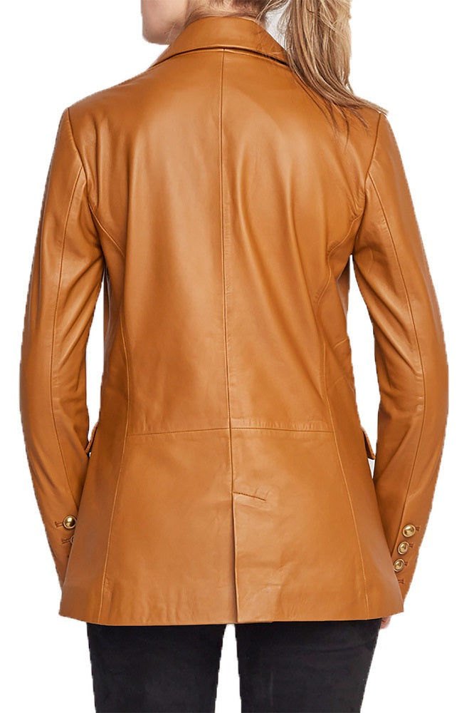 Women Genuine Leather Blazer Coat WB 55 SkinOutfit