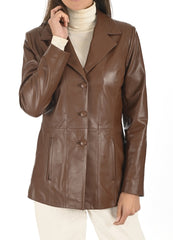 Women Genuine Leather Blazer Coat WB 56 SkinOutfit