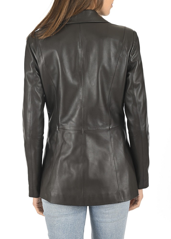 Women Genuine Leather Blazer Coat WB 57 SkinOutfit