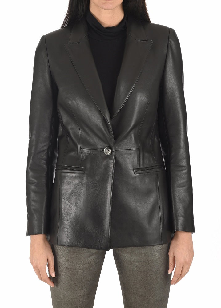 Women Genuine Leather Blazer Coat WB 58 SkinOutfit