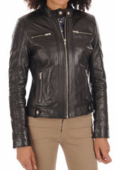 Women Lambskin Genuine Leather Jacket WJ 02 SkinOutfit