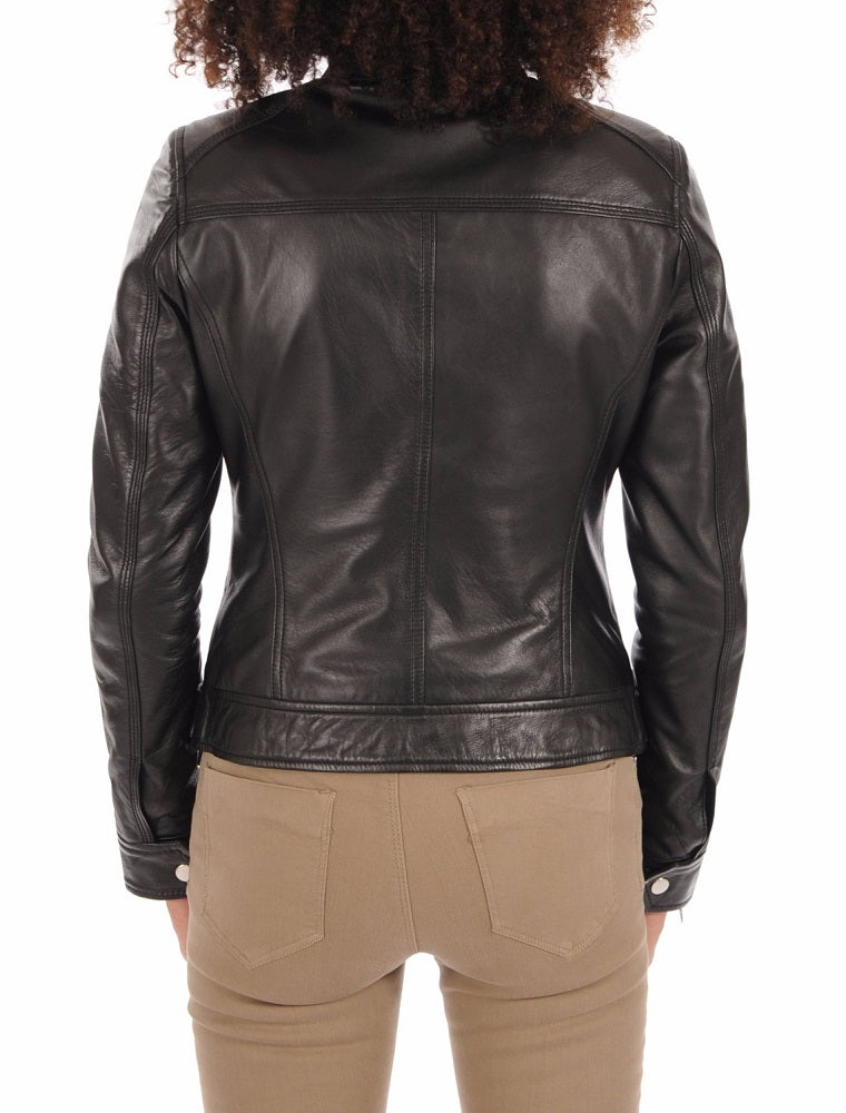 Women Lambskin Genuine Leather Jacket WJ 02 SkinOutfit