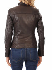 Women Lambskin Genuine Leather Jacket WJ 03 freeshipping - SkinOutfit