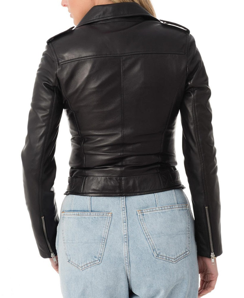 Women Lambskin Genuine Leather Jacket WJ 06 freeshipping - SkinOutfit