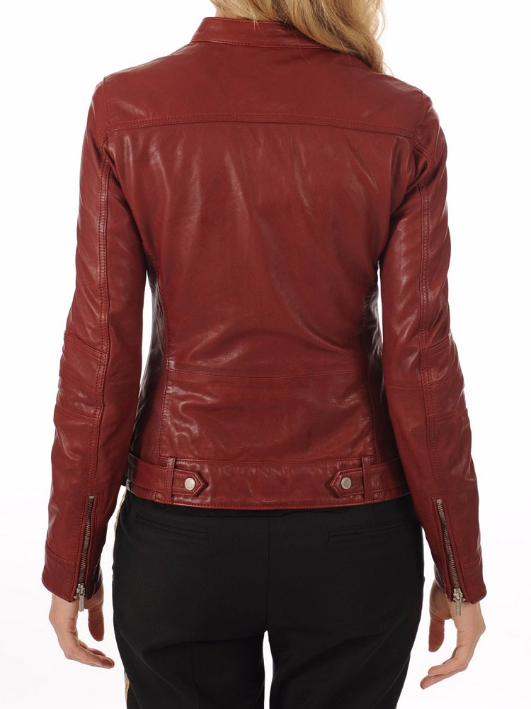 Women Lambskin Genuine Leather Jacket WJ 09 freeshipping - SkinOutfit