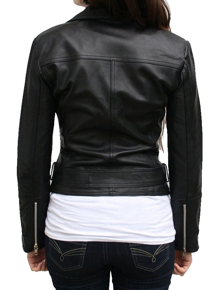 Women Lambskin Genuine Leather Jacket WJ106 freeshipping - SkinOutfit