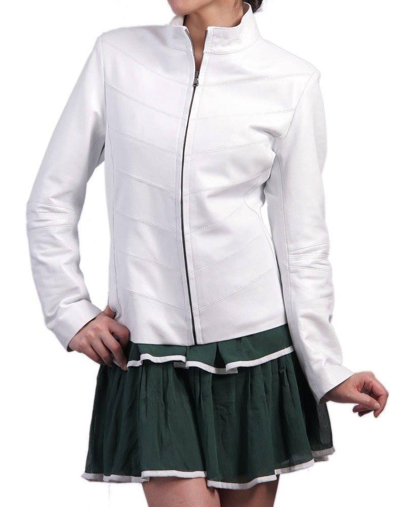 Women Lambskin Genuine Leather Jacket WJ108 SkinOutfit