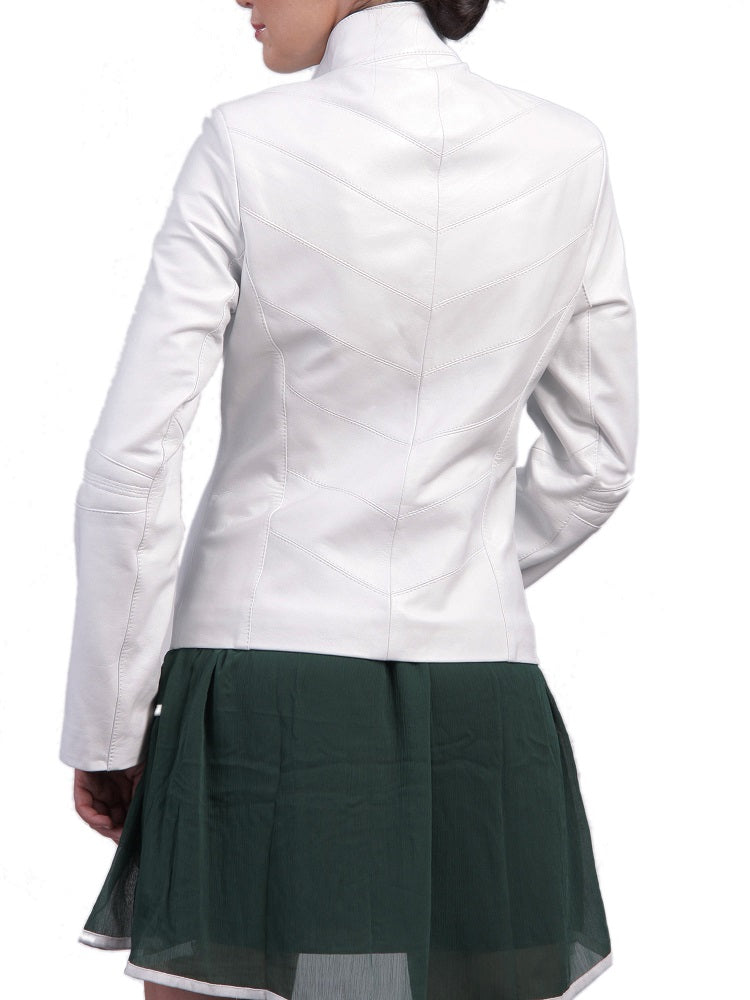 Women Lambskin Genuine Leather Jacket WJ108 SkinOutfit